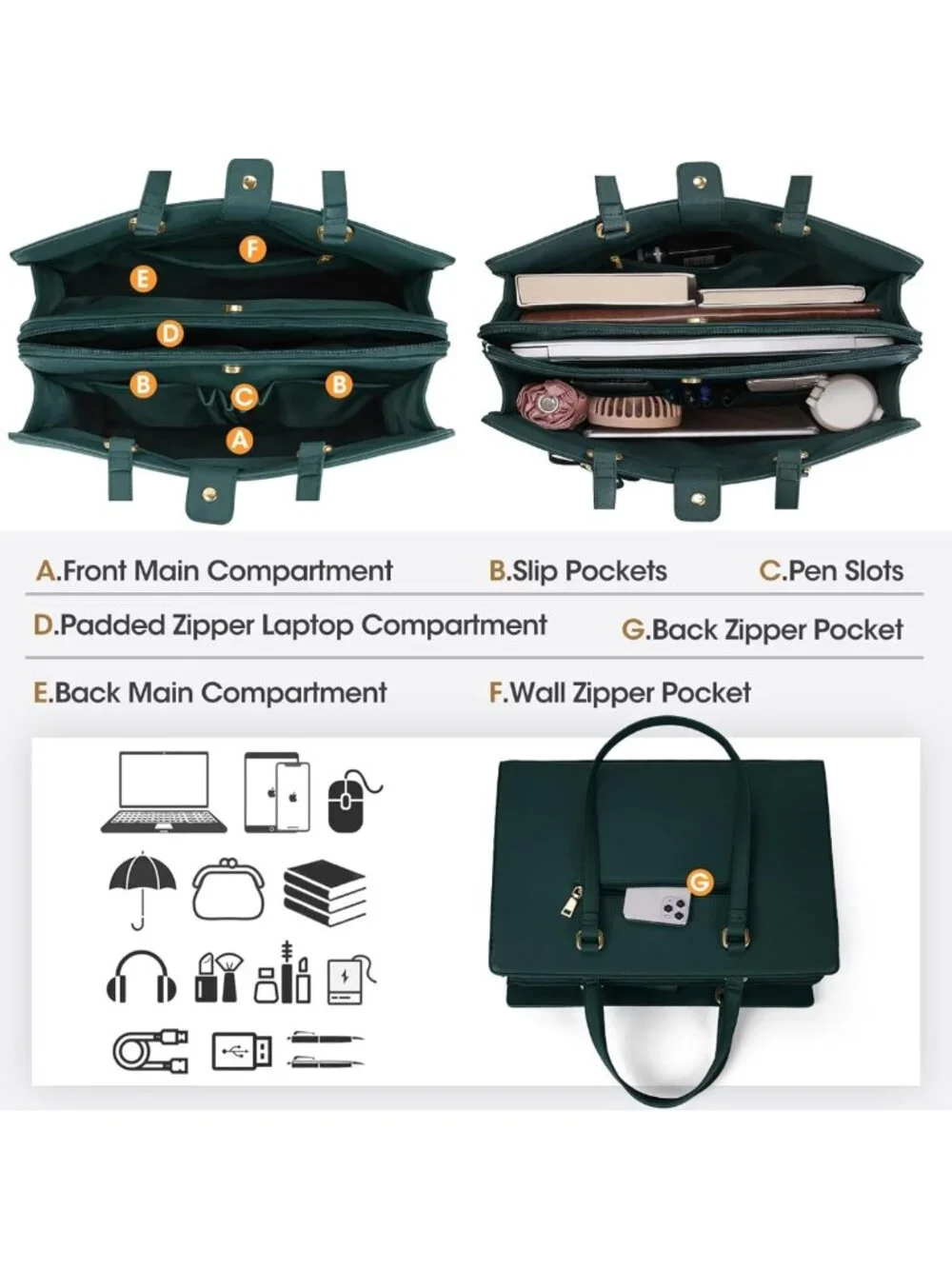 Stylish Waterproof Laptop Tote Bag for 15.6